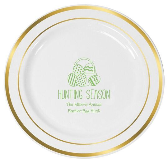 Hunting Season Easter Premium Banded Plastic Plates